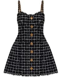 Balmain - Tweed Dress With Straps - Lyst