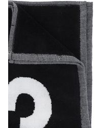 Y-3 Cotton Logo Beach Towel in Black/White (Black) | Lyst