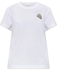 Moncler - T-Shirt With Logo Patch - Lyst