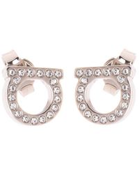 Ferragamo - Gancini Crystal Earrings - Lyst