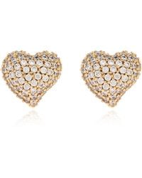 Kate Spade - Heart-Shaped Earrings With Sparkling Crystals - Lyst