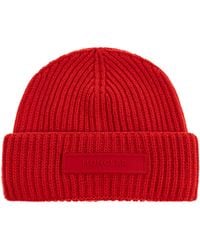 Moncler - Wool Beanie With Logo Patch - Lyst