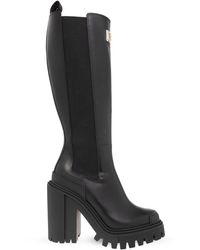 Dolce & Gabbana - 90mm Logo-plaque Slip-on Boots - Lyst