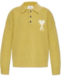 Ami Paris - Polo Sweater With Logo - Lyst