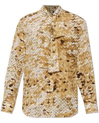 Moschino - Silk Shirt With Decorative Tie - Lyst