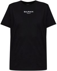 Balmain - T-Shirt With Embroidered Logo - Lyst