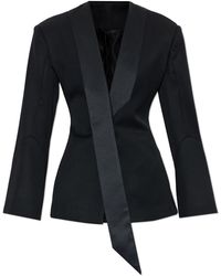 The Attico - Blazer With Satin Shawl - Lyst