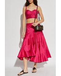 Tory Burch - Silk Skirt With An Asymmetric Cut - Lyst