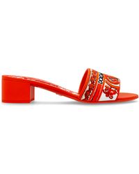 Dolce & Gabbana - Heeled Mules With "Majolica" Pattern - Lyst