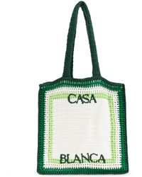 CASABLANCA - Crocheted Bag With Logo - Lyst