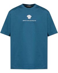 Versace - T-Shirt With Embroidered Logo - Lyst