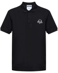 Moschino - Cotton Polo With Embroidered Logo - Lyst