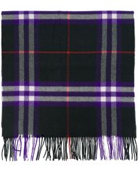 Burberry - Checked Cashmere Scarf, - Lyst