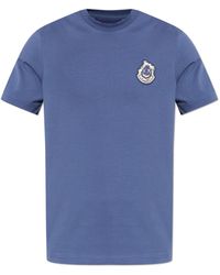 Moncler - T-Shirt With Logo Patch - Lyst