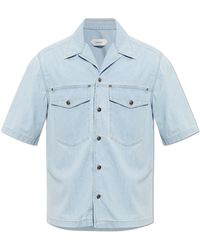 Versace - Denim Short-Sleeved Shirt - Lyst