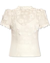 Zimmermann - Top With Motif Of Flowers, - Lyst