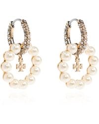 Tory Burch - Earrings With Glass Pearls - Lyst