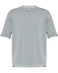 Eleventy - Cotton T-Shirt With A Crew Neck - Lyst