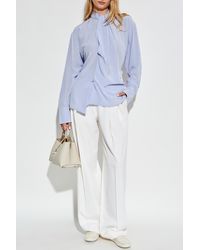 Victoria Beckham - Top With A Decoratively Finished Neckline - Lyst