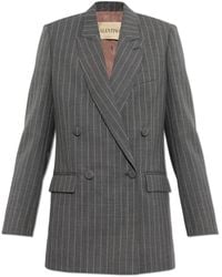 Valentino Garavani - Double-Breasted Pinstripe Blazer - Lyst