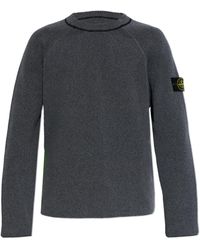 Stone Island - Sweater With Logo Patch - Lyst