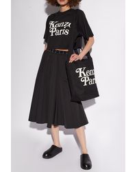 KENZO - Cropped T-shirt With Logo, - Lyst