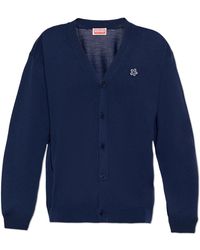 KENZO - Wool Cardigan With Patch - Lyst