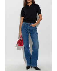 Ami Paris - Wool Polo Shirt With Embroidered Logo - Lyst