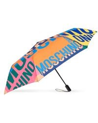Moschino - Folding Umbrella With Logo - Lyst