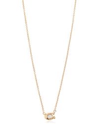 COACH - Necklace With Logo-Shaped Pendant - Lyst