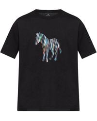 Paul Smith - T-Shirt With A Colorful Print - Lyst