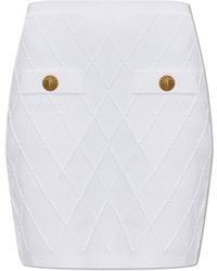 Balmain - Short Skirt With Decorative Buttons - Lyst