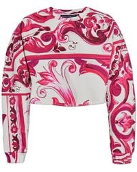 Dolce & Gabbana - Short T-Shirt With Majolica Pattern - Lyst