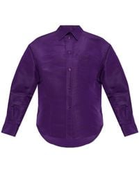 Balenciaga - Silk Shirt With Logo - Lyst