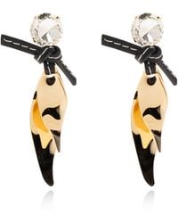 Marni - Brass Leaf-Shaped Earrings - Lyst