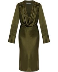 Blumarine - Satin Dress With Long Sleeves - Lyst