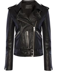 AllSaints - Leather Balfern Biker Jacket - Lyst