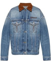 Versace - Denim Jacket With Logo - Lyst