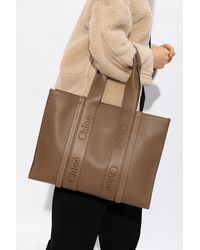 Chloé - Woody Large Leather Tote - Lyst