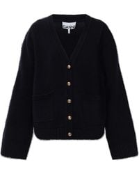 Ganni - Oversized Cardigan With Pockets - Lyst