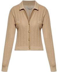 Alessandra Rich - Cardigan With Decorative Knit - Lyst