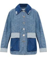 Ganni - Denim Jacket With 'Vintage' Effect - Lyst