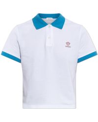 Versace - Polo With Embroidered Logo - Lyst