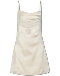 Off-White c/o Virgil Abloh - Satin Dress With Lace Inserts - Lyst