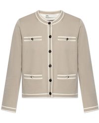 Tory Burch - Wool Cardigan With Decorative Pockets - Lyst