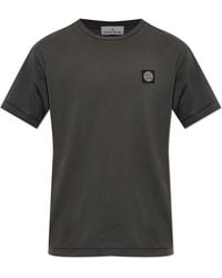 Stone Island - T-Shirt With Logo Patch - Lyst