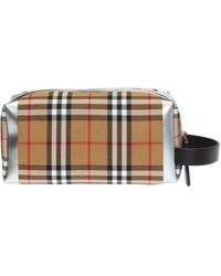 Burberry Checked Wash Bag - Multicolour