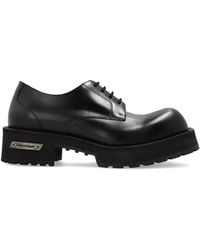 Balenciaga Bloc Rim Logo-embellished Leather Derby Shoes in Black