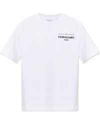 Ferragamo - T-Shirt With Printed Logo - Lyst