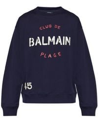 Balmain - Sweatshirt With Printed Logo - Lyst